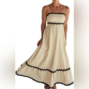 Women's Striped Maxi Dress Spaghetti Strap